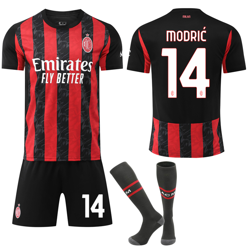 2025-2026 AC Milan Home Shirt for Kids and Adults with Socks No.14 Modric 26_MGF 26