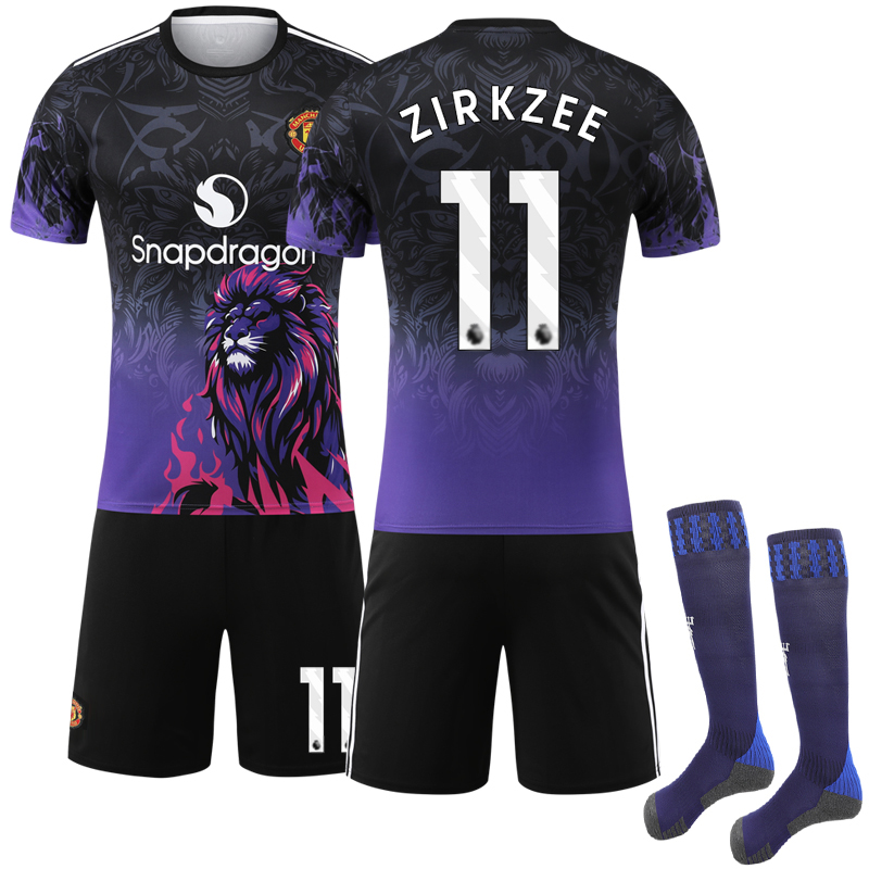 Manchester United 2025-26 Kids & Adults Jersey with Socks, No.11 Zirkzee No.11 ZIRKZEE_yux No.11 ZIRKZEE S