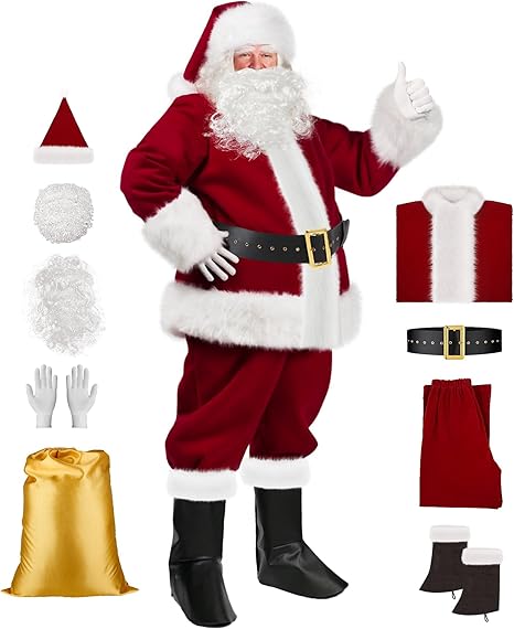 XXL Santa Claus Costume Santa Suit Adults Men Sa,ZQKLA