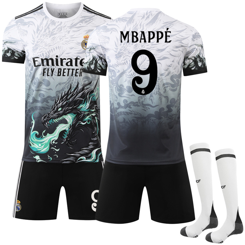 Real Madrid 2024-2025 Adult Shirt with Socks No.9 Mbappé Football Shirt No.9 Mbappe 24