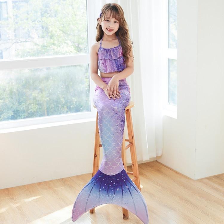 Halloween Deals Mermaid Swimsuit Monofin Mermaid Fins Kids Mermaids Package A (3 pcs Package Pack A (3 pcs) L (7-9 u00e5r)