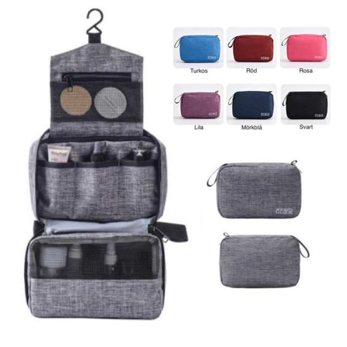 Travel Toiletry Bag Grey Spacious Hanging, Perfect for Travel
