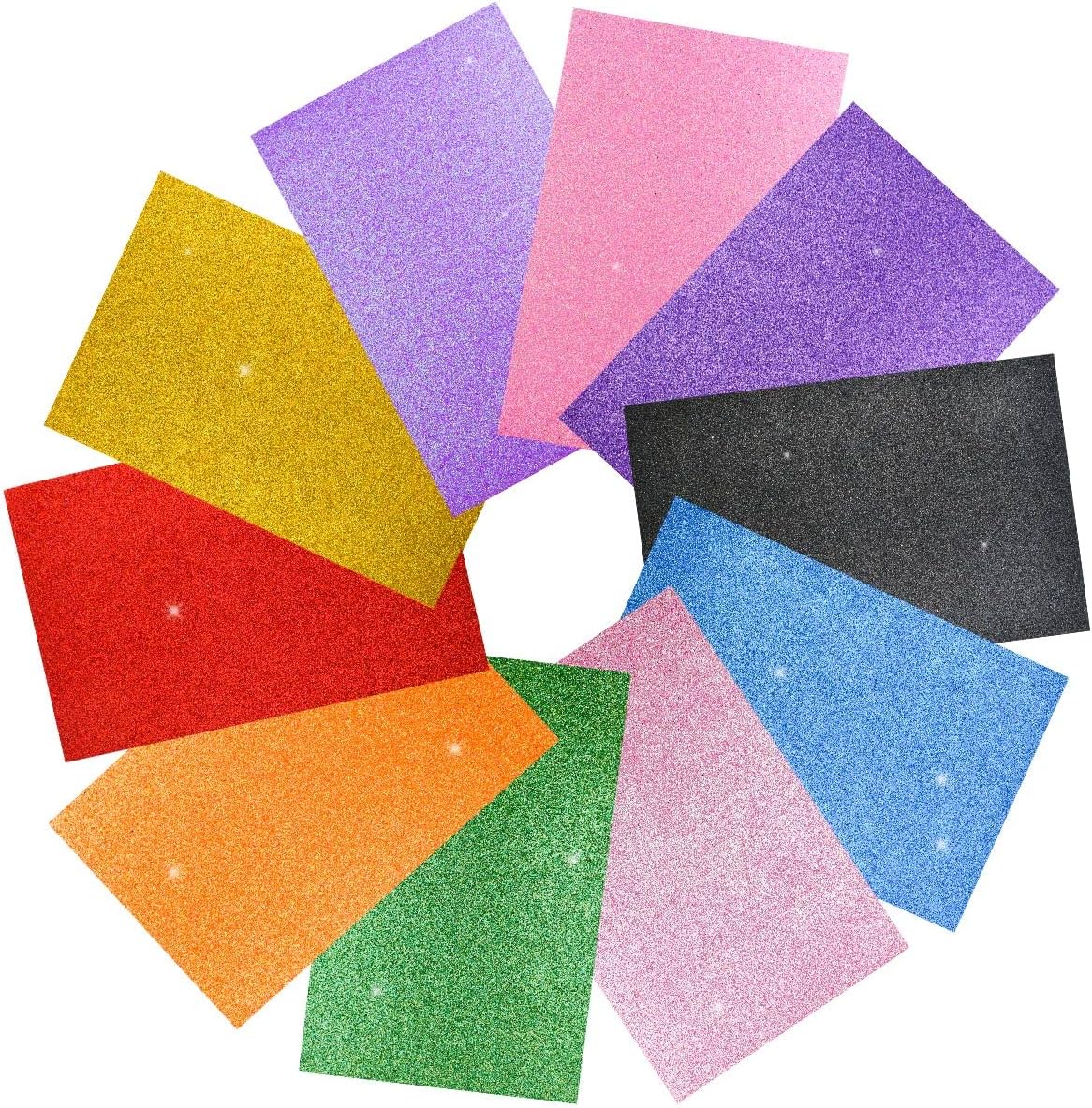 10 Pack Assorted Colors EVA Foam Sheets Glitter Paper for Craft DIY Cardstock Perfect Art Projects, Classroom Supplies, Cosplay, Party Decor, 2mm Thick (7.87 X 11.8 Inches)