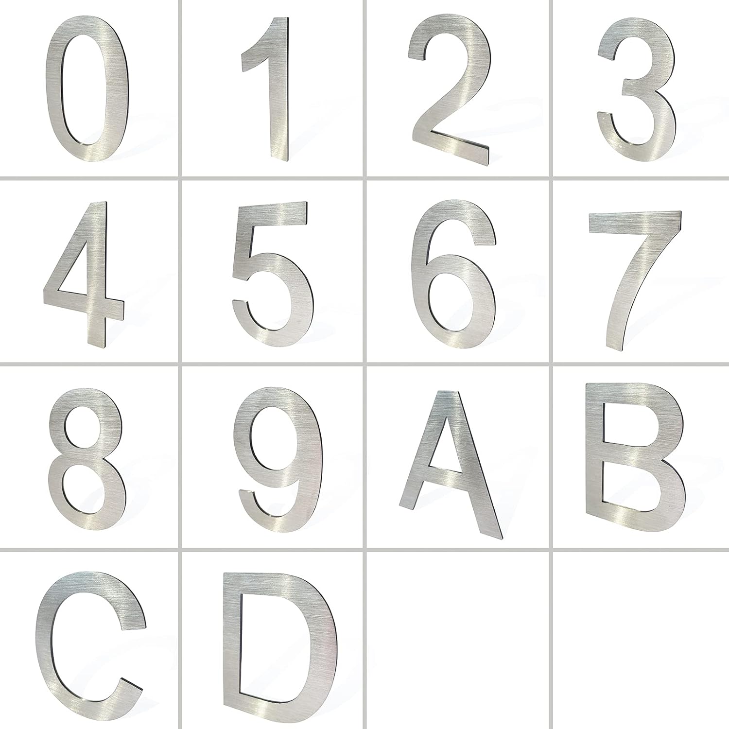Stainless Steel House Numbers,Metal Modern House Numbers,Mailbox Decor Number,Self-adhesive house Number(3Inch-1, Silver)