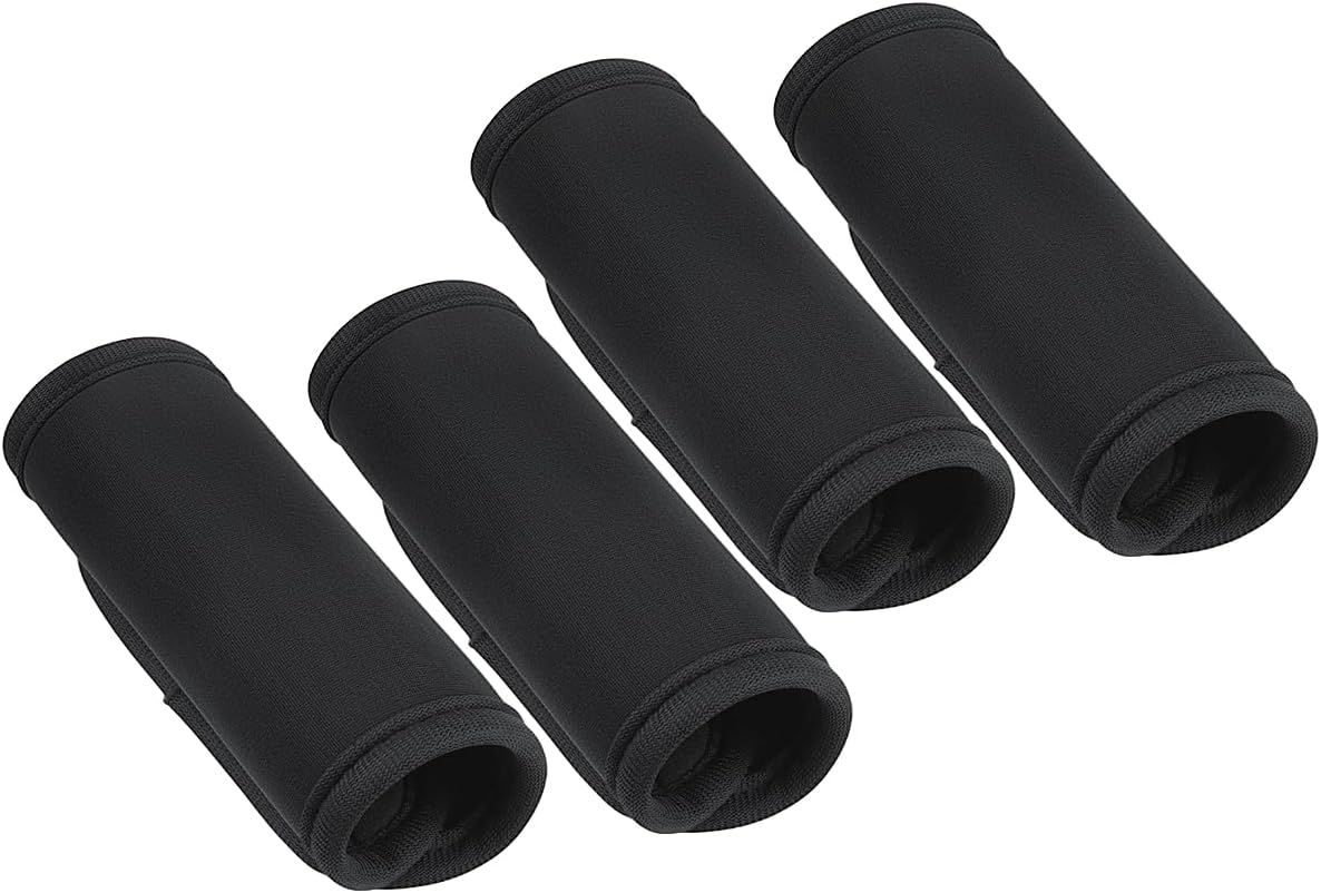 4 Pcs Neoprene Luggage Handle Wrap for Suitcase Luggage Tags Identifiers Bulk Luggage Handle Wrap Luggage Tag Wraps Travel Accessories (Black)
