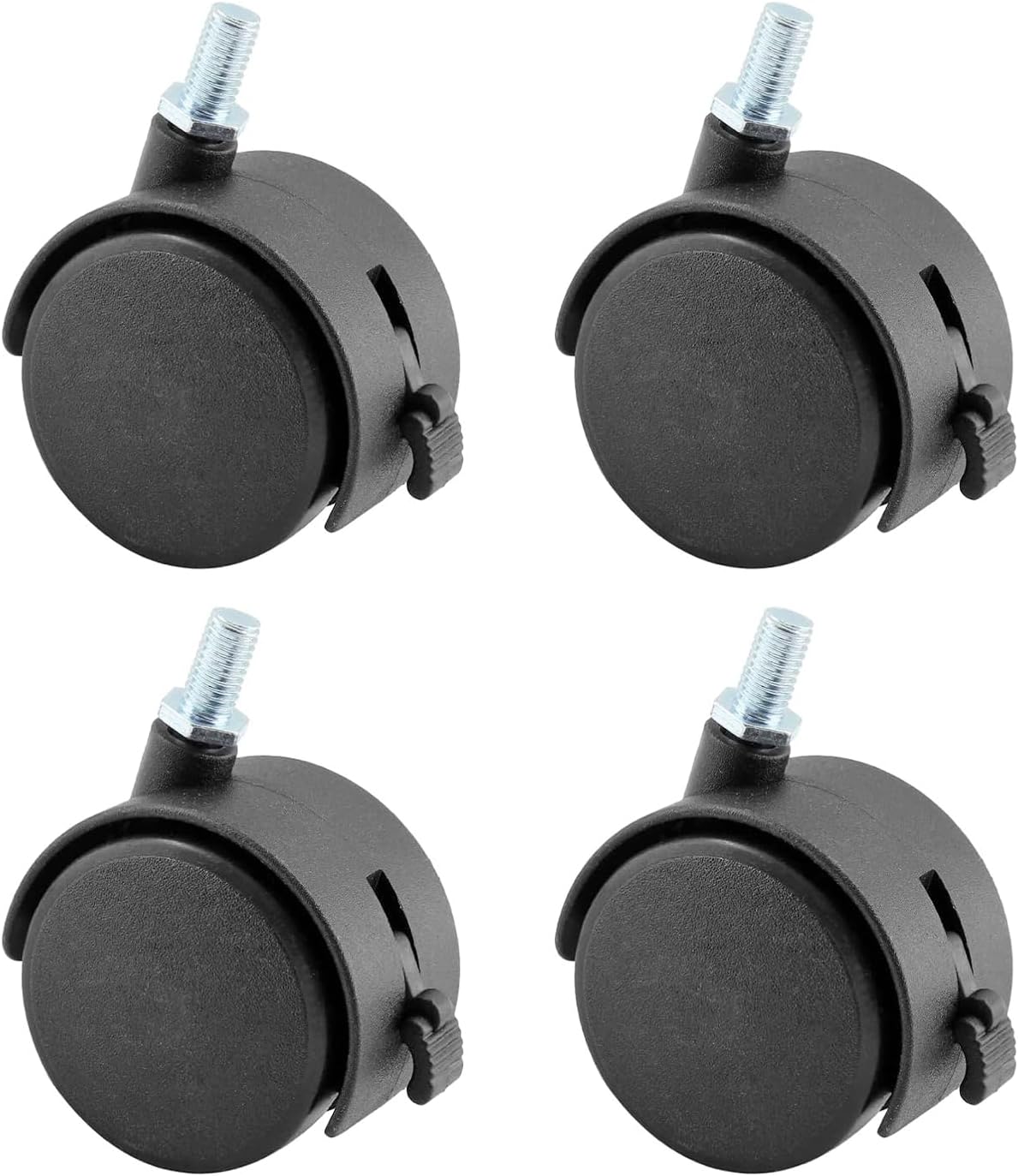 4 Pcs 1.5 Inch Swivel Caster Wheels with Locking Brake,Replacement Caster Wheels for Seats Shelves Shopping Baskets Cribs Appliances Equipment Industrial Equipment(Black)
