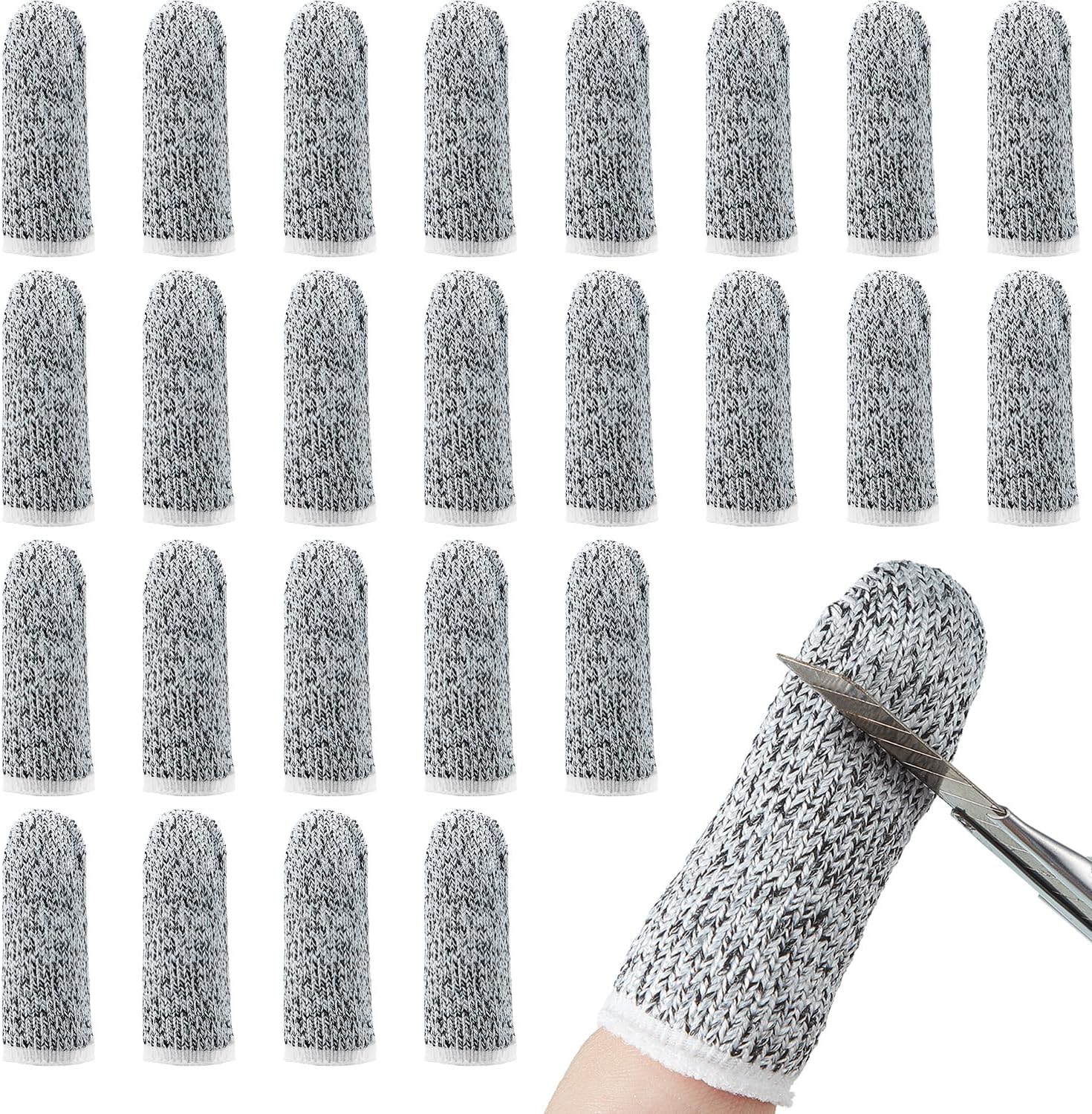 20 Pieces Cut Resistant Finger Cots Protection Reusable Finger Thumb Protector Gloves for Kitchen Sculpture Work (2.2 Inch)
