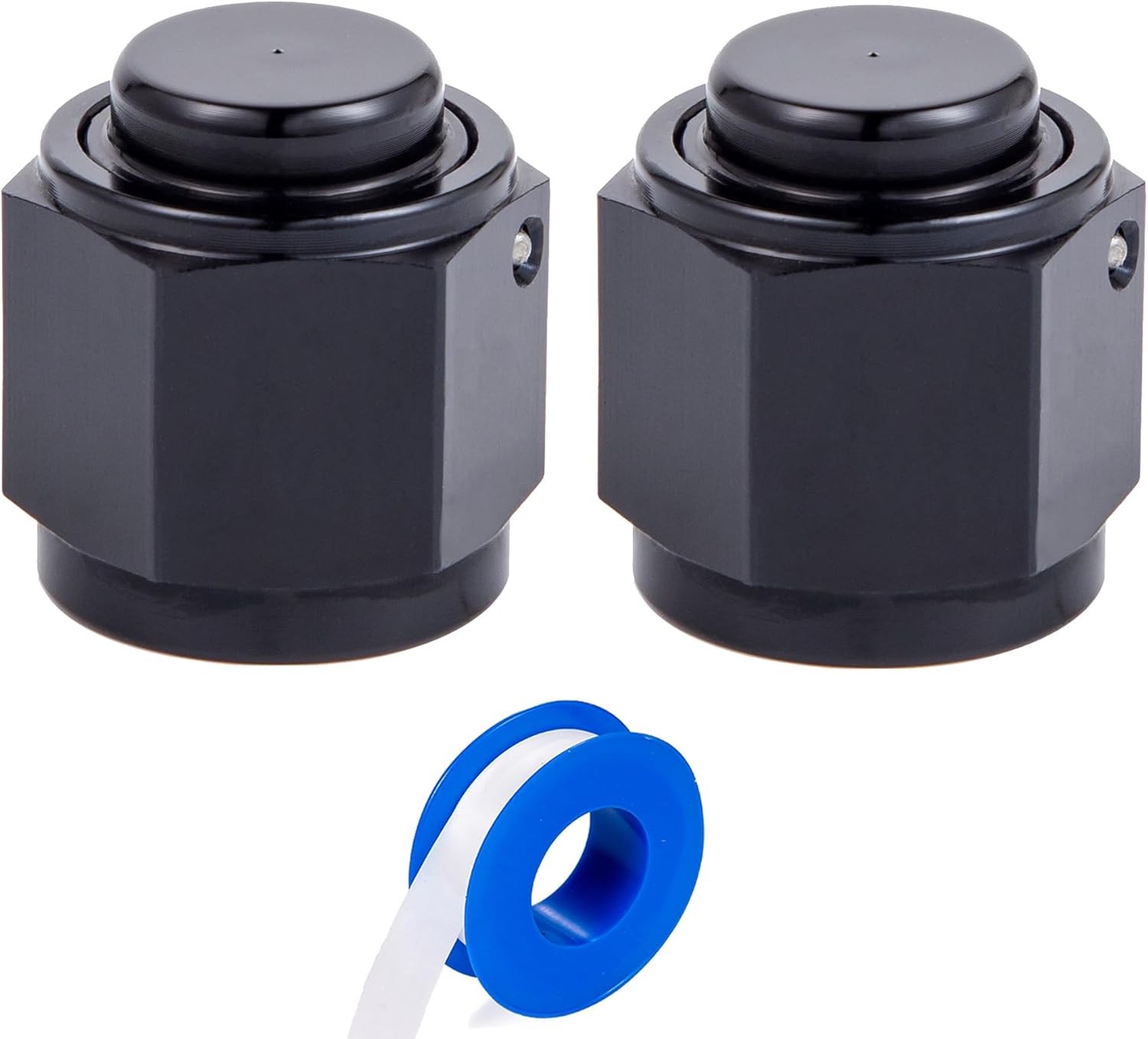 8AN Female Flare Cap Block off Fitting Plug Nut Adapter Aluminum Black 2PCS (8AN 2Pack)