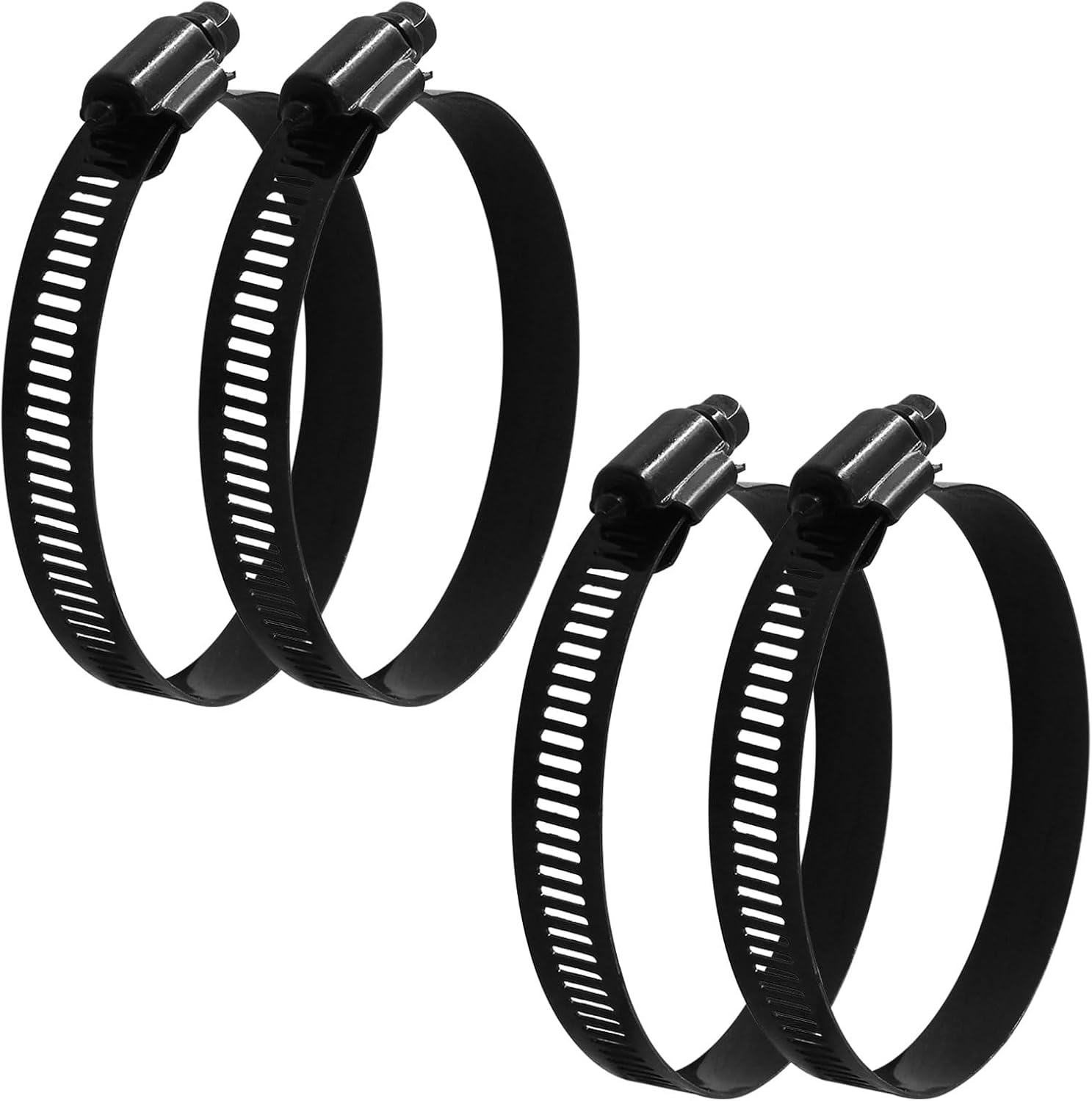 4Pcs 3 Inch Stainless Steel Adjustable 52-76mm Size Range Worm Gear Hose Clamp, Fuel Line Hose Pipe Clamp for Plumbing, Automotive and Mechanical Application