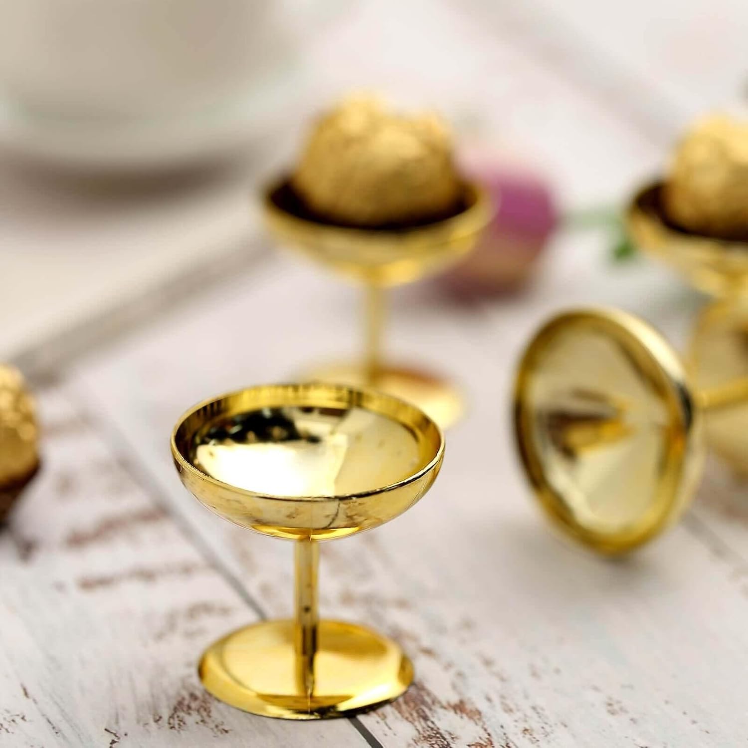Efavormart 12 Pack 2'' Gold Favor Dessert Cups for Wedding, Birthday, Reception, Buffet, Upscale Occasions, Catered, Restaurants, Appetizers, Desserts, Mini Cupcakes, Nuts