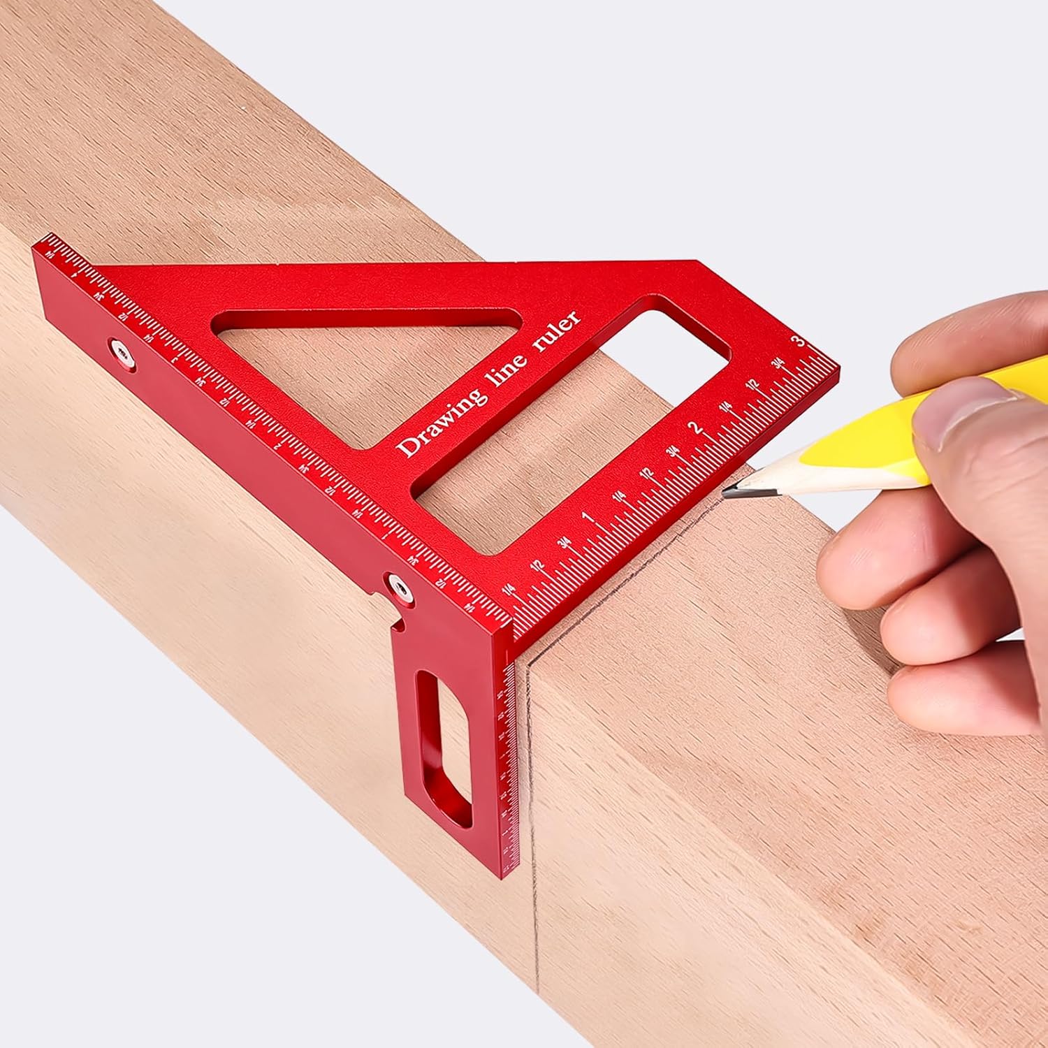 Mini 3D Multi-Angle Measuring Ruler, Precision Imperial 45/90 Degree Carpenter Square, Aluminum Alloy Miter Triangle Ruler and 3D Measuring Tool for Woodworking & Layout