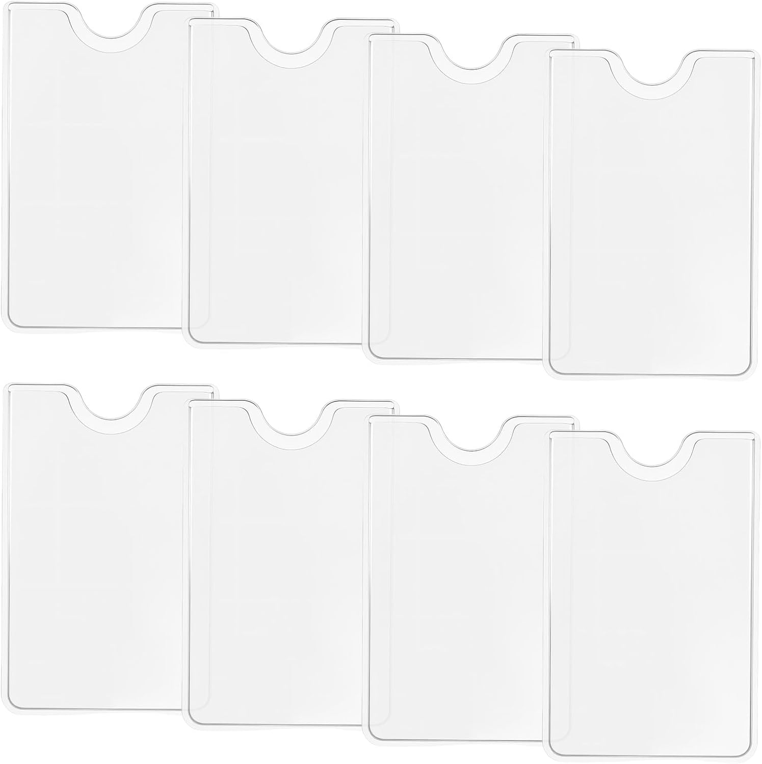 8 Pcs Plastic Credit Card Sleeves for Wallet, Clear Social Security Cards Protector, Waterproof Card Holders Sleeves, Side Loading Protectors for Driver's License, Debit Cards (3.6" x 2.3")
