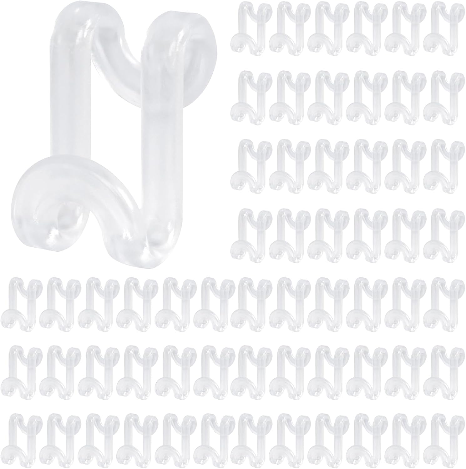 Hanger Hooks Space Saving, 60PCS Clothes Hanger Connector Hooks Closet Space Savers for Hanging Clothes, Clear