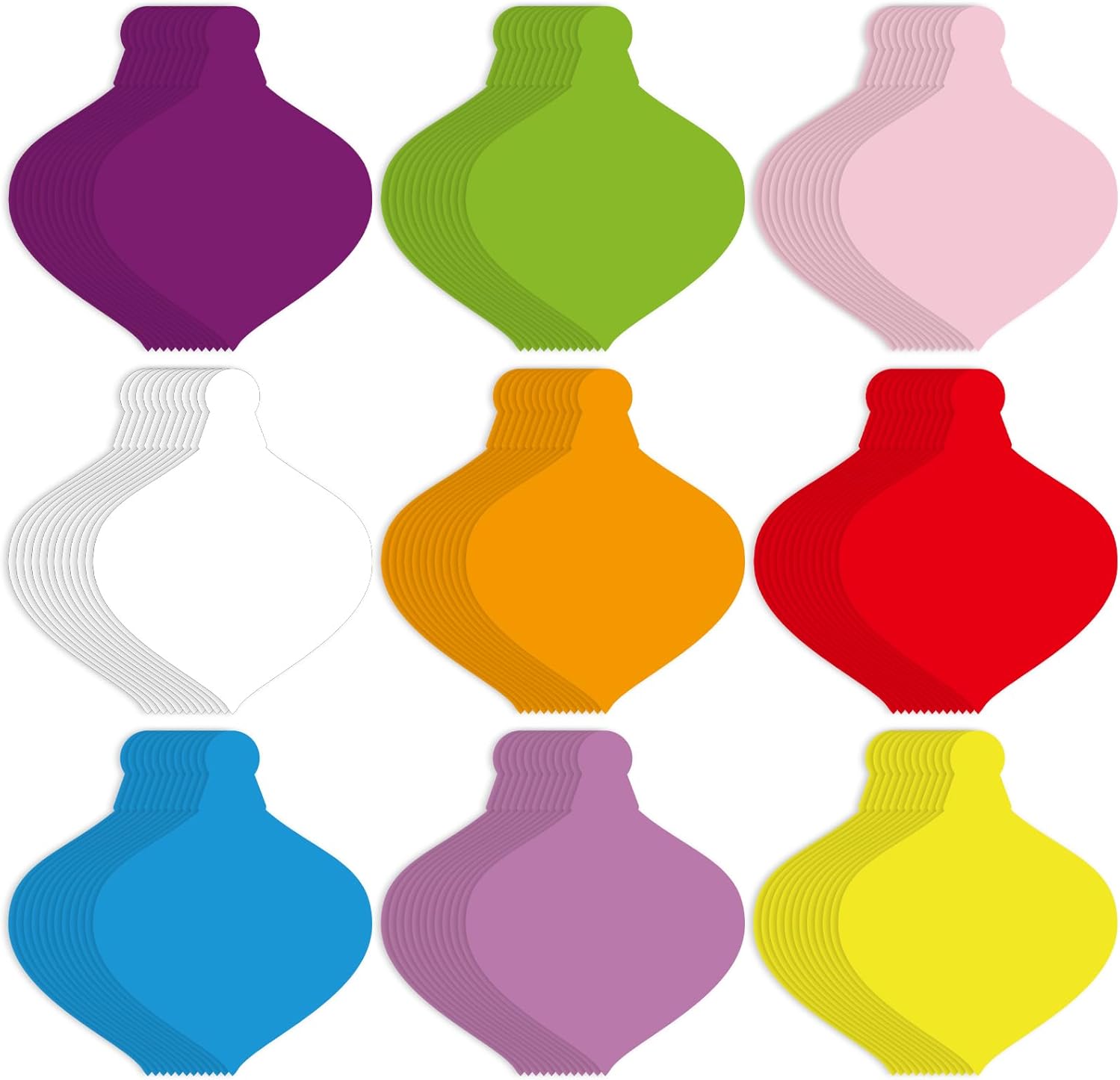 108 Pcs Christmas Assorted Creative Paper Cutouts 3.94 Inches Light Bulb Paper Cut Outs Ornament Winter Christmas Tree Cutouts for Teacher Kids Classroom School Bulletin Board Decoration