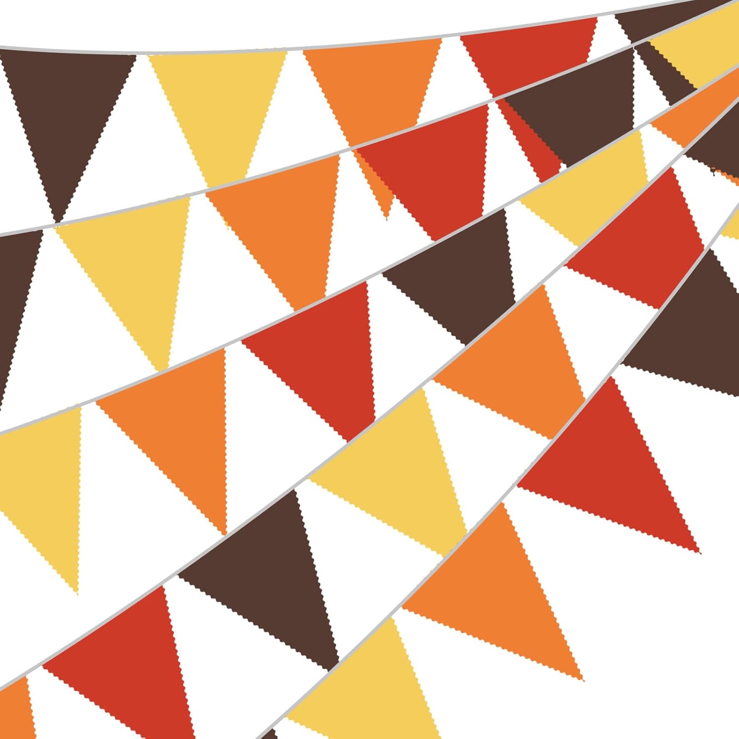 10M/32.8 Feet Fall Pennant Banner Autumn Decoration Brown Yellow Orange and Red Cotton Triangle Flags Bunting Banners for Autumn Thanksgiving Harvest Birthday Party Decor Indoor Outdoor Supplies