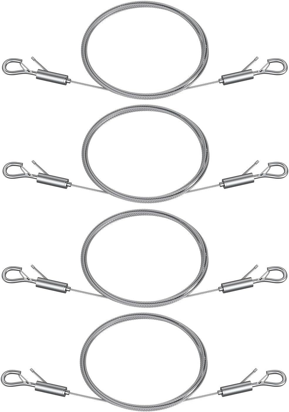 Adjustable Picture Hanging Wire, 6.6 Feet 1/16", Picture Hanging Kit for up to 100 lbs, Heavy Duty Stainless Steel Wire Rope for Mirror Curtain Photo Frame & Art, 4 Pack