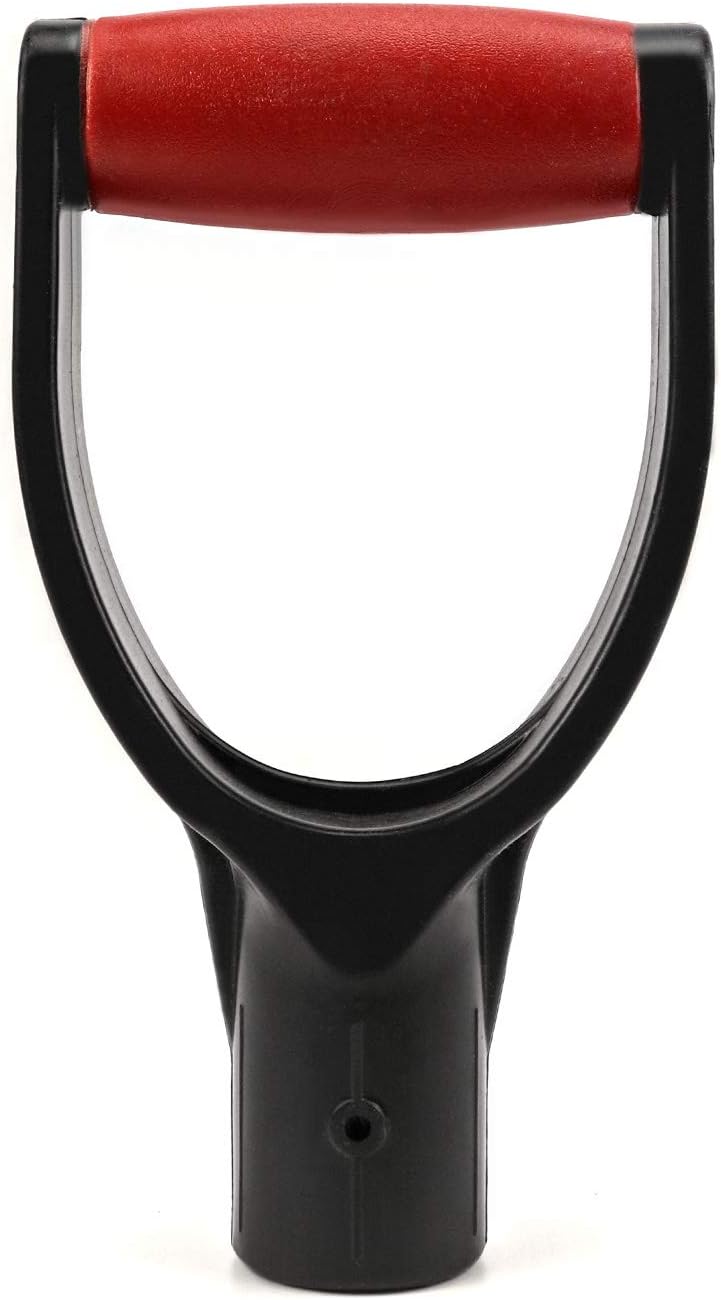 Plastic Spade Shovel with D Grip, 1-1/4" Polypropylene Shovel Handle for Digging and Raking
