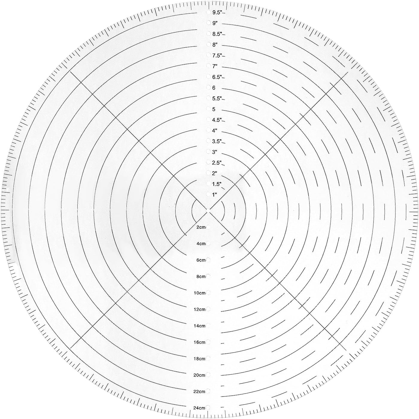 10" Round Center Finder Compass with Clear Acrylic for Precise Circle Marking on Irregular Surfaces, Crafting, Woodworking, and Carpentry Tool