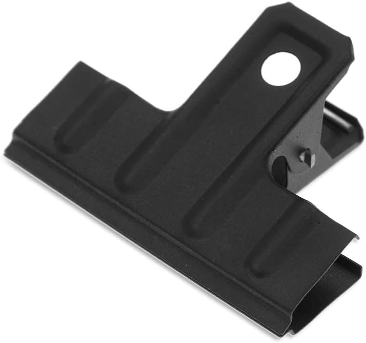 Black Large Bull Clips Thickened, 10 Pcs 3 Inch Long Metal Binder Paper Clip Clamps for Office Kitchen, Drawing Board, Art Crafts (77 mm)