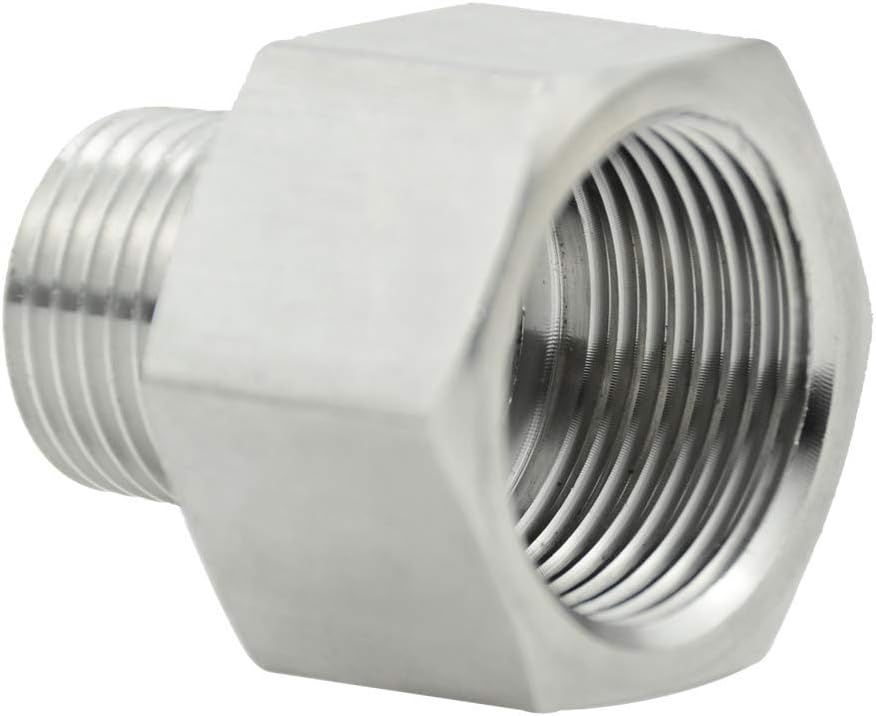 Stainless Steel Garden Hose Adapter, 3/4" GHT Female x 1/2" NPT Male Connector
