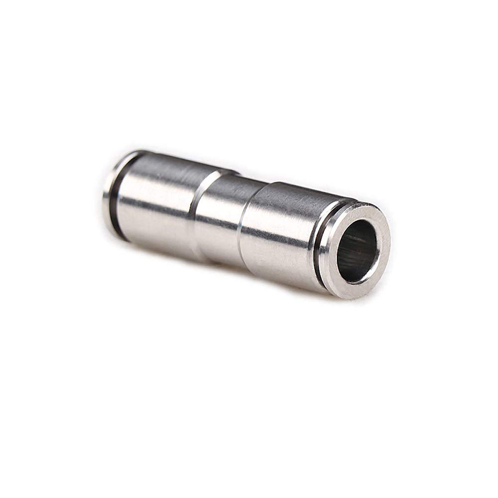 Push to Connect Fitting, 1/4" Tube OD 304 Stainless Steel Straight Quick Adapter Union Splicer Joiner Mender