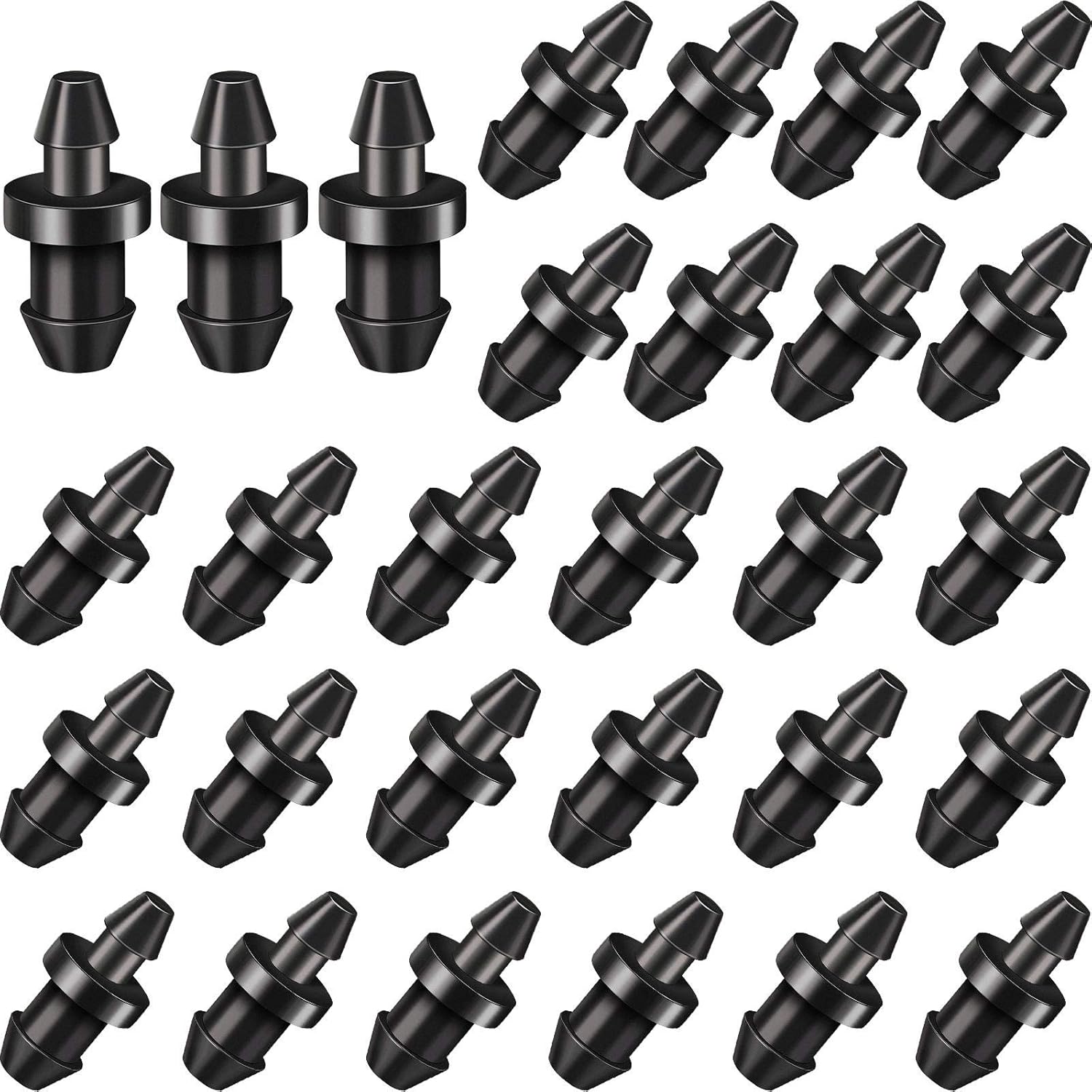 Drip Irrigation Plugs 1/4 Inch Tube Closure Goof Hole Plugs Irrigation Stopper for Home Garden Lawn Supplies, Black(150 Pieces)