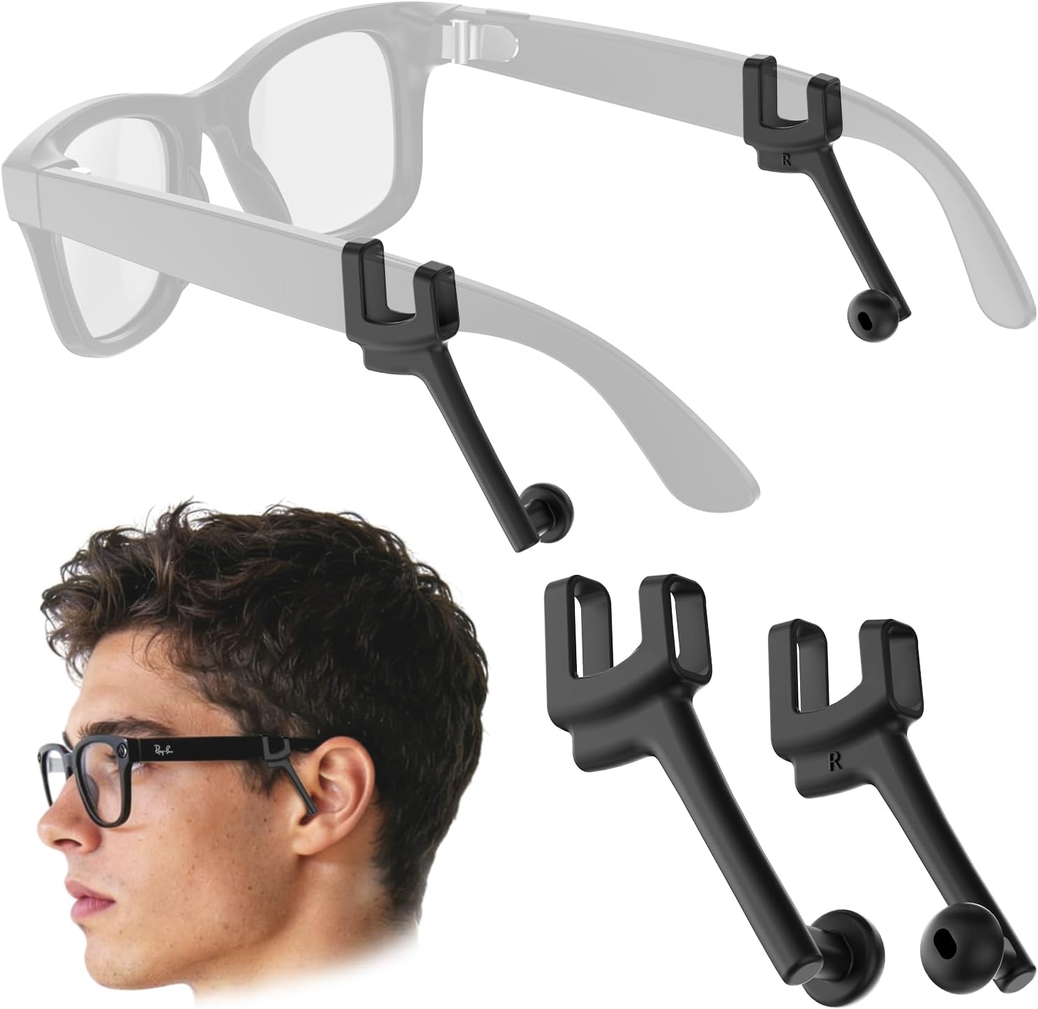 Volume Boost | Privacy Ear Tips for AI & AR Glasses (1 Pair), Silicone Passive Audio Amplifier Compatible for Ray-Ban Meta Wayfarer (& Gen2), Skyler, Headliner Sound Focusing Earbuds Accessories