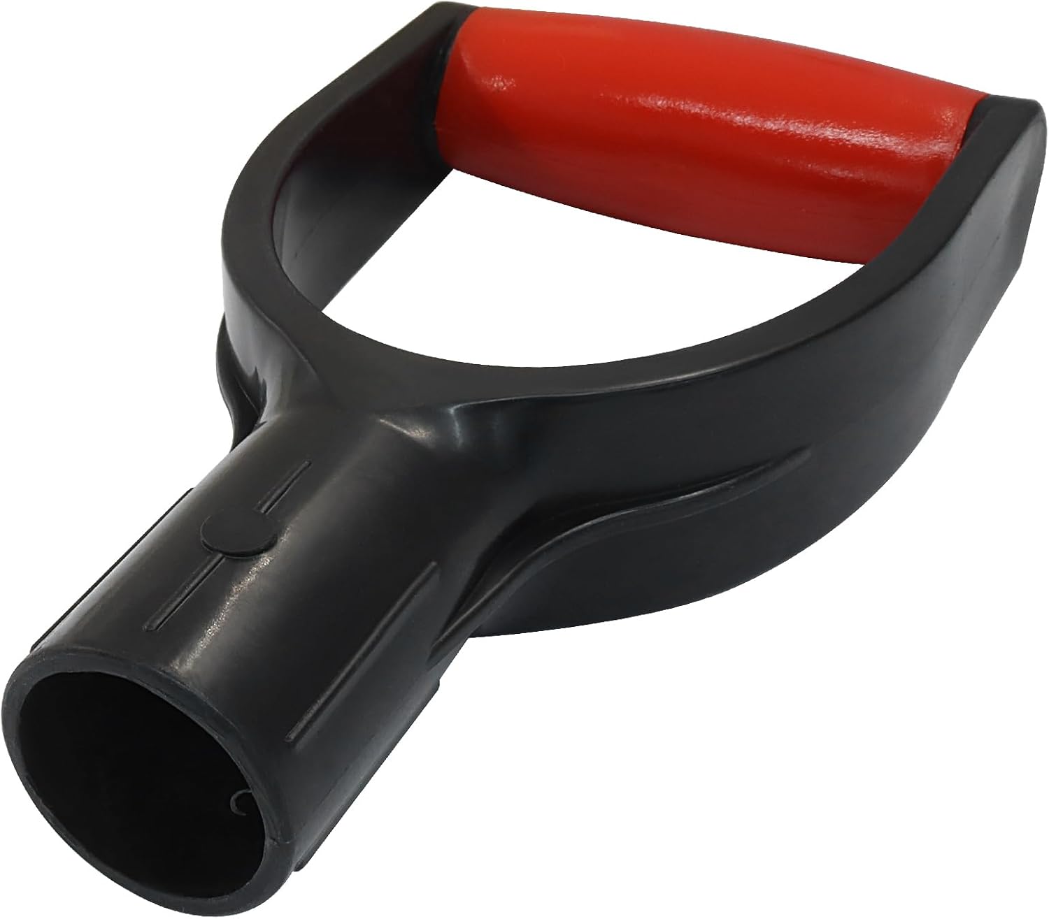 D Grip Snow Shovel Handle, 32mm Inner Diameter Plastic Handle Snow Scoop Garden Accessory, Ergonomic Tool for Digging/Raking(Red, 1 Pack)