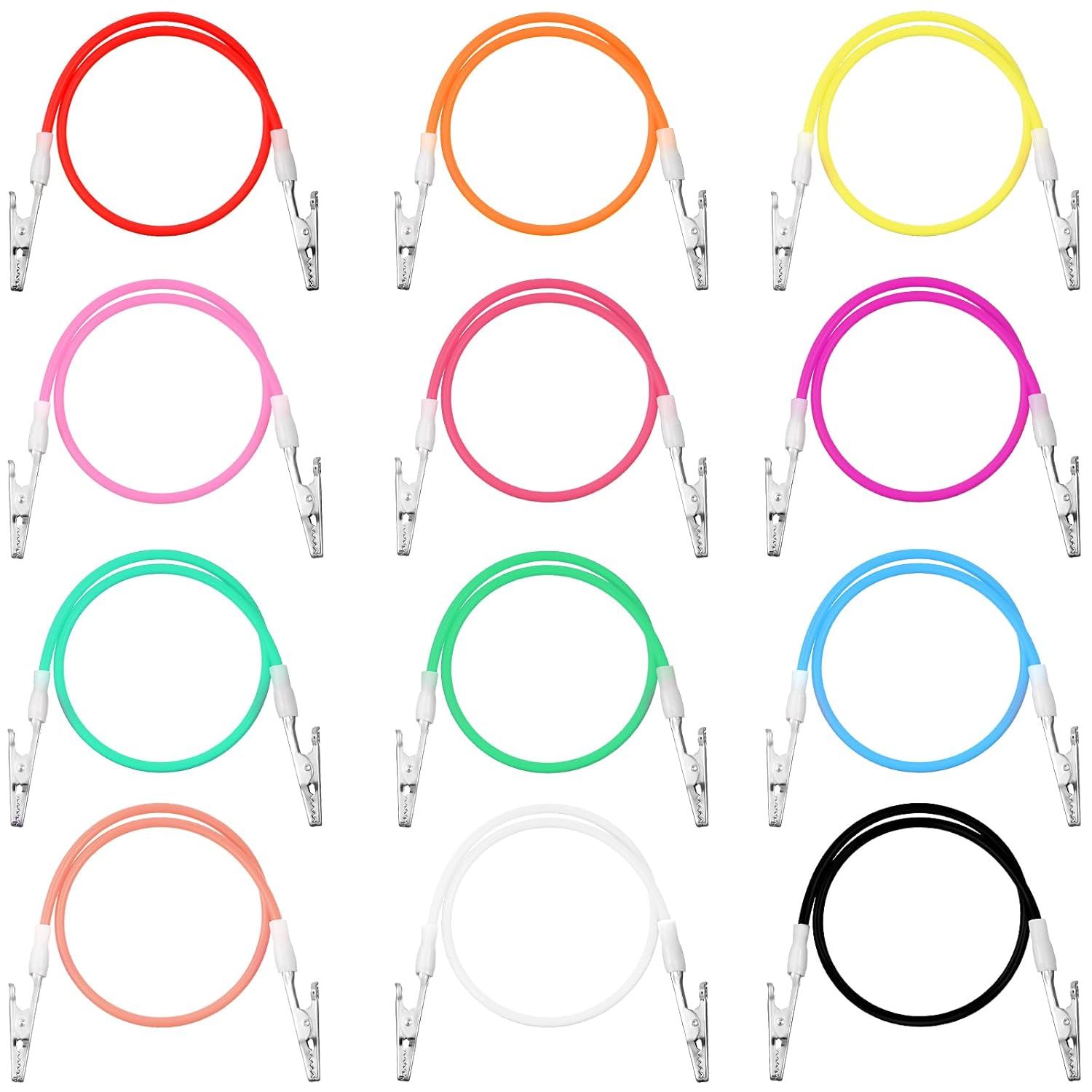12 Pcs Silicone Dental Bib Clips Colorful Napkin Clips Bib Holder Dentist Napkin Chain Neck Chain with Lanyard for Elderly Adult Patient Towels Restaurant Cloth Travel(Bright Color Series)