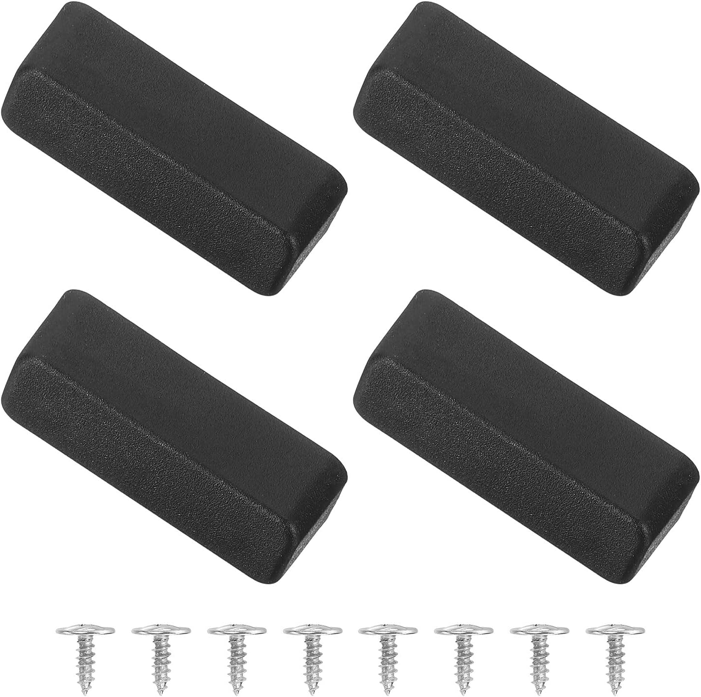 4Pcs Luggage Replacement Pads, Plastic Luggage Stand Feet Stud, Suitcase and Travel Gear Bottom Side Accessories with Self-Tapping Screws, Black (42x16x13mm)