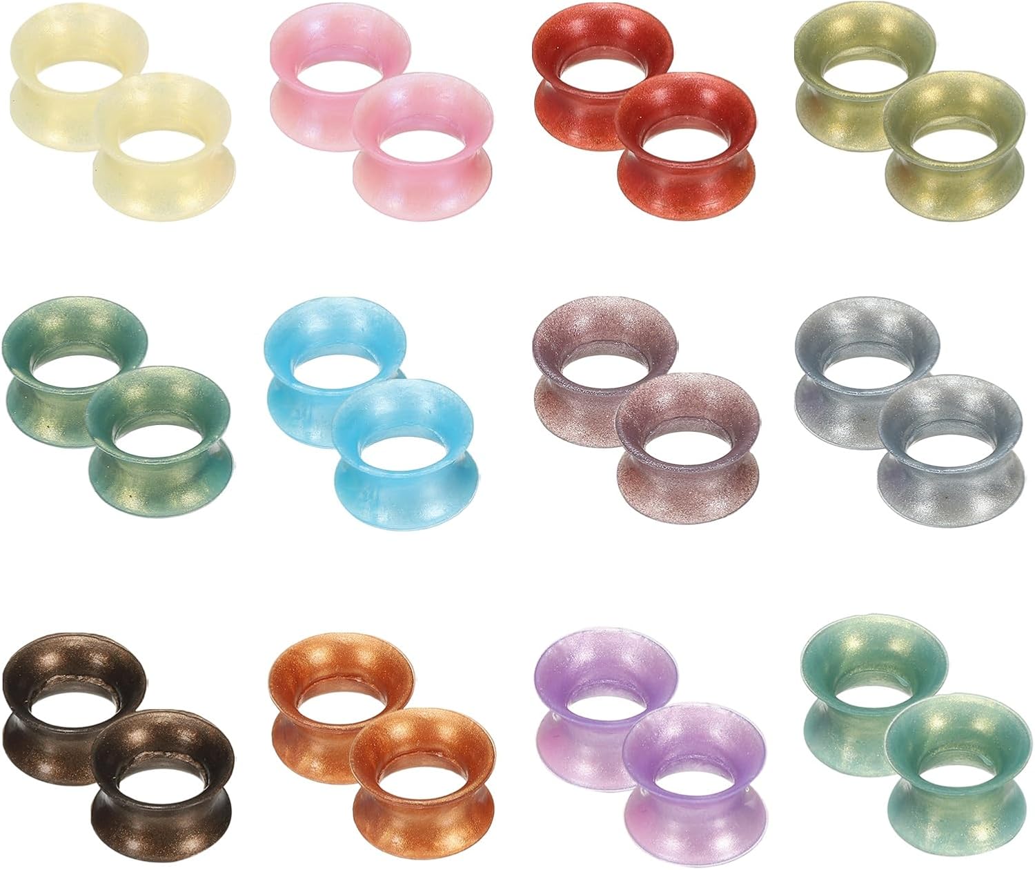 Silicone Ear Gauge, Flexible Ear Tunnels Plugs Double Flared Earring Stretchers Expander for Women Men