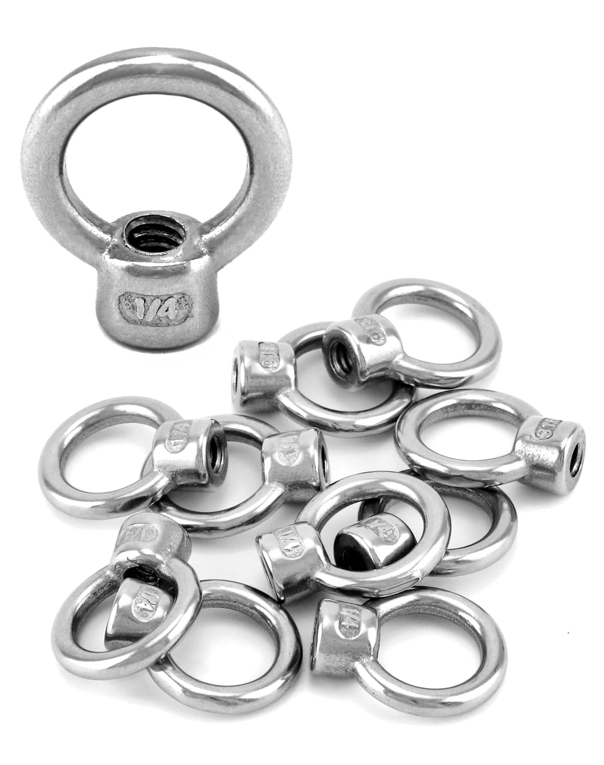 Lifting Eye Nut, 10 Pack, 1/4" UNC Marine Grade Stainless Steel 316