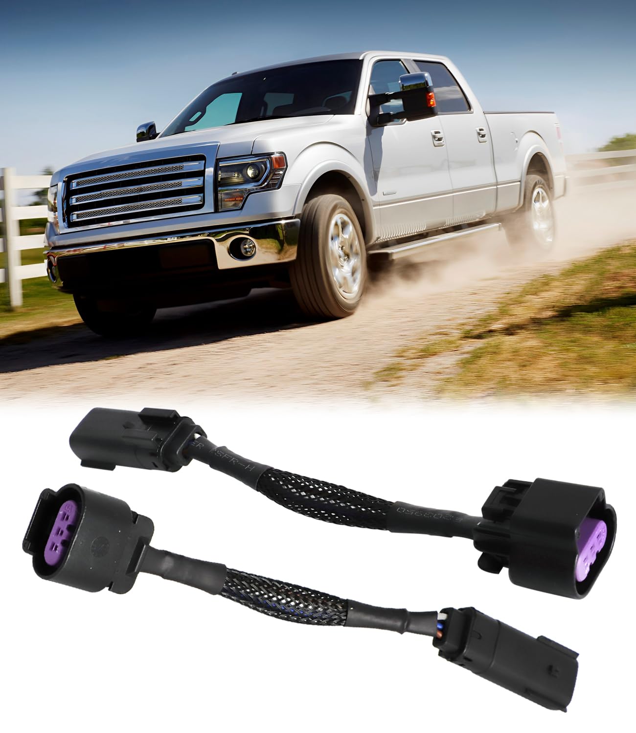 HID to LED Headlight Conversion Wiring Kit Headlight Adapter Harness 1 Set (Pack of 2), Fit for Ford F-150 2009-2014 LF552H Plug and Play