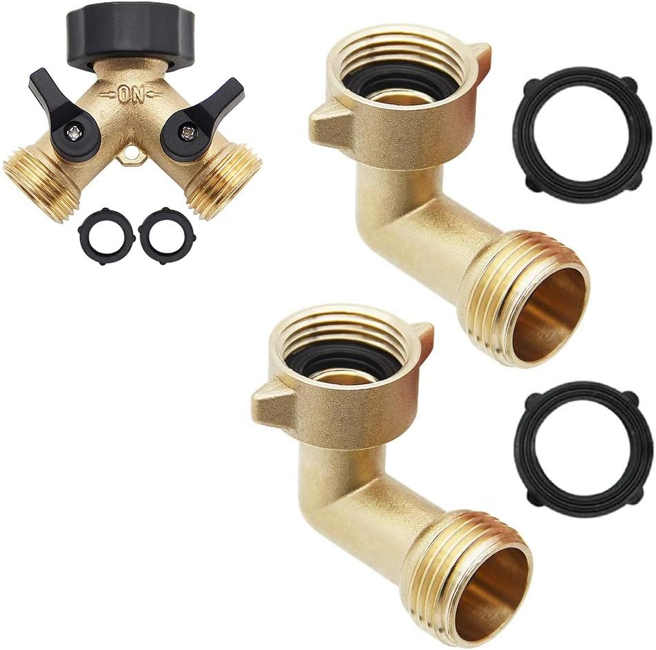 Hose Splitter 2 Way | 2 Pack Garden Hose Elbow Connector