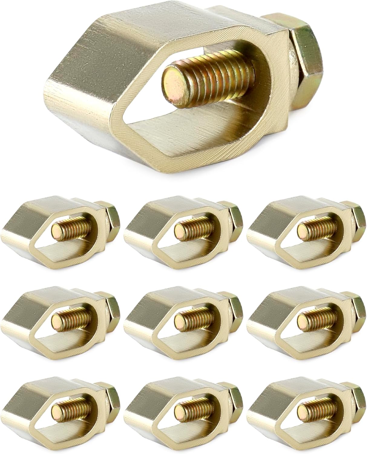 Direct Burial Ground Rod Clamp, 10 Pack 5/8" Diameter Copper Mechanical Connectors