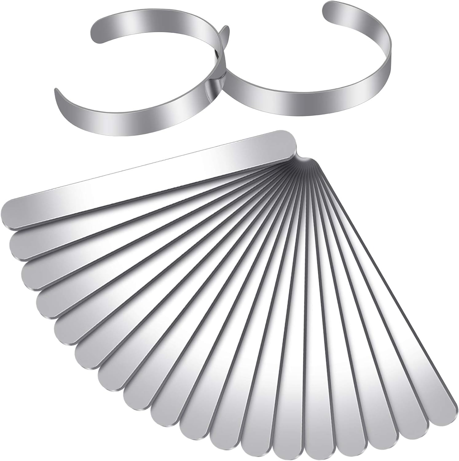 18 Pieces Adjustable Cuff Bracelet Blanks Stainless Steel Bangle Blanks DIY Cuff Bracelet Blank for Making Presents Stamping Jewelry, 3/ 8 x 6 Inches