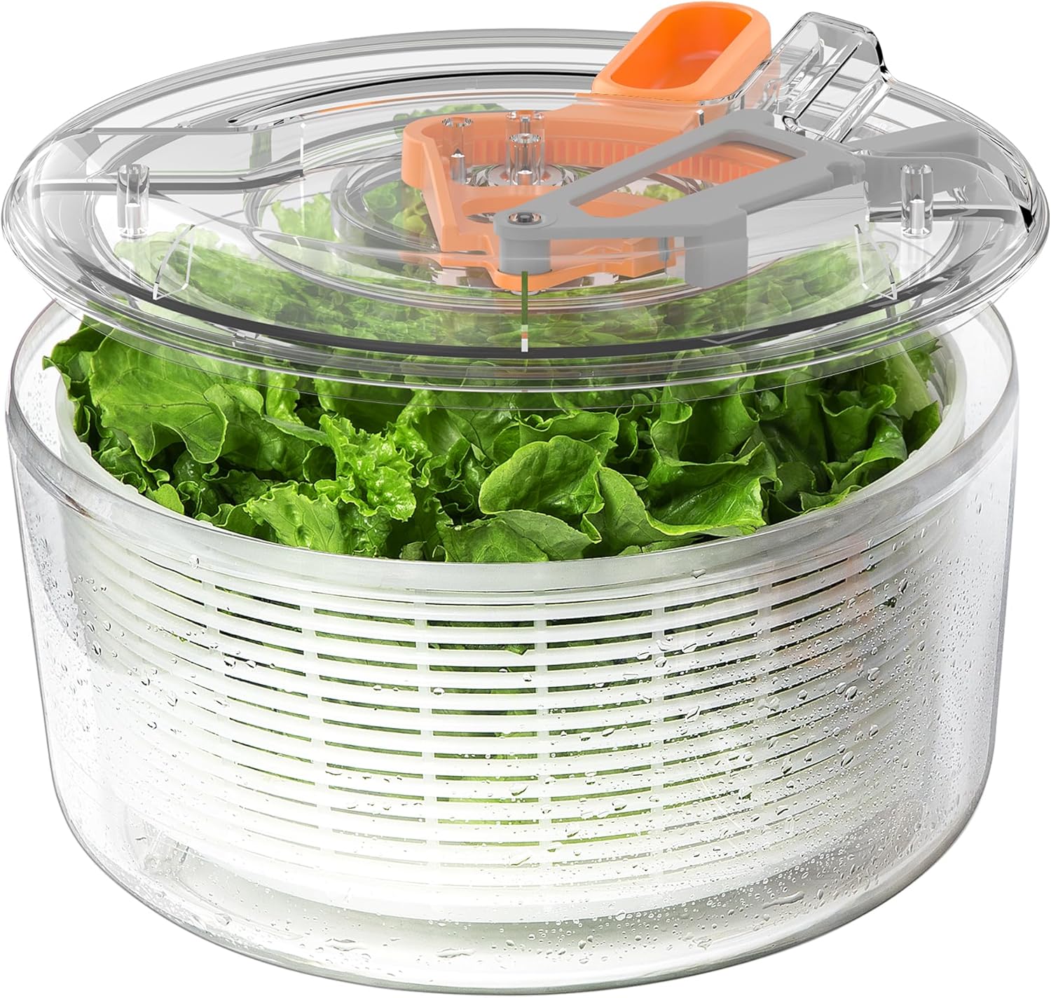 Large Salad Spinner, Fruit Washing Bowl with Strainer, Salad Dryer for Washing, Spinning, and Draining Greens, Fruits, and Vegetables