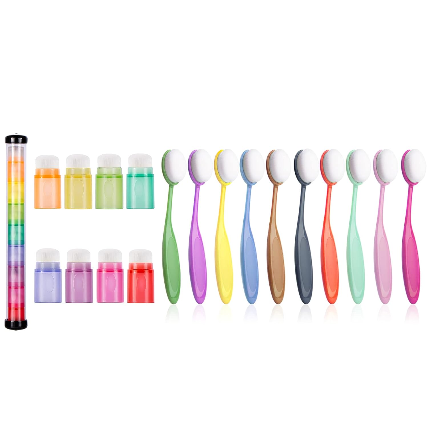18 Pcs Color Coded Handle Ink Blending Brushes set tool blender for Crafts Card Making