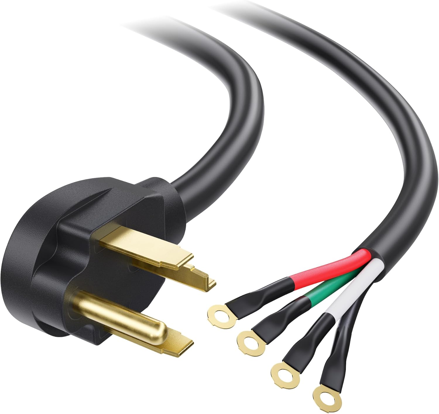 4 Prong Dryer Cord - 10ft, Supports 30A/250V/7500W, 10AWG, NEMA 14-30P to 4 Wire, Dryer Power Cord