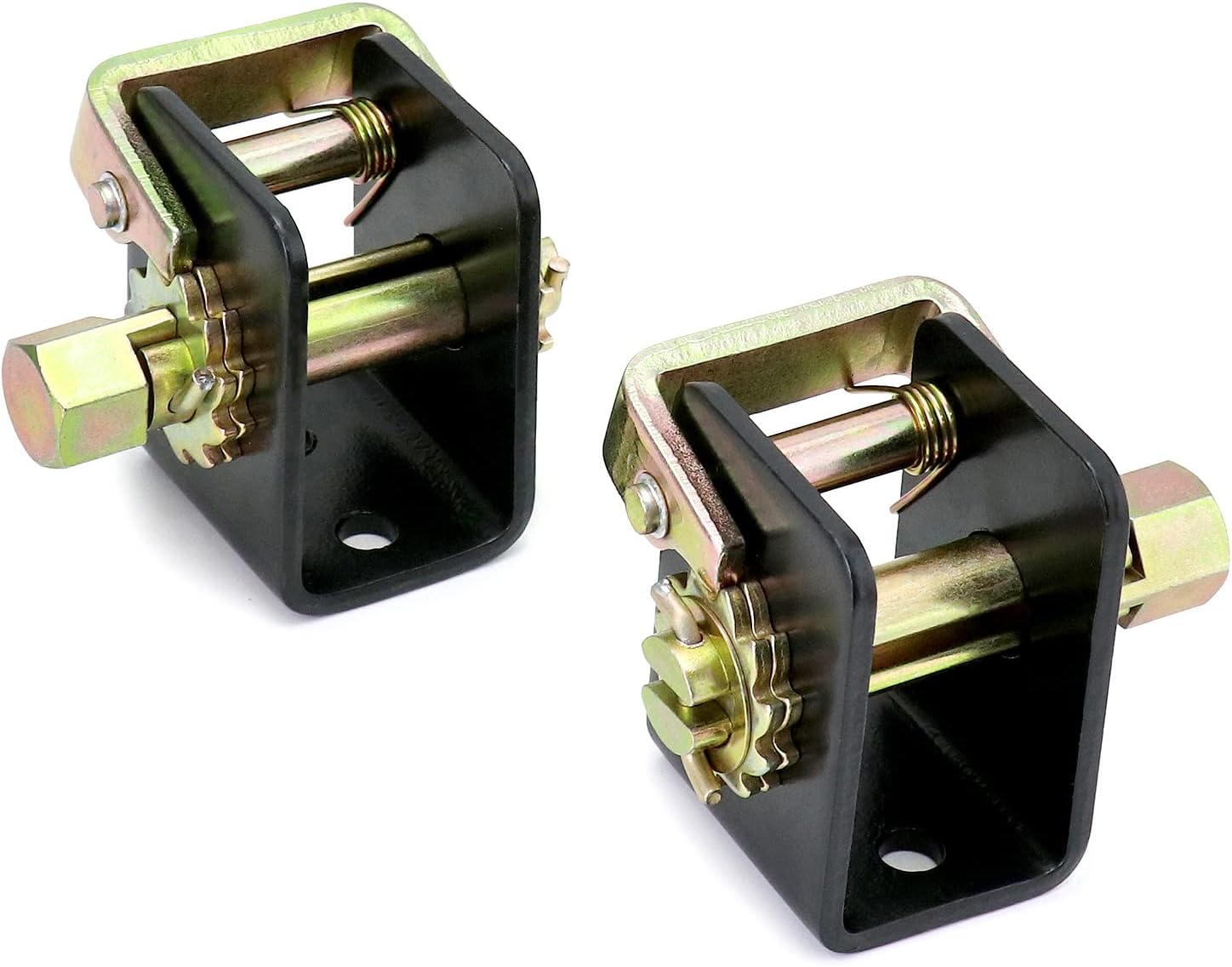 Lashing Winch, 2 Pack (1 Left, 1 Right) Lashing Truck Tie Down Winch, for 2" Webbing, Steel Bolt On Weld On Track Tie Down Tow Dolly Strap Truck Flat