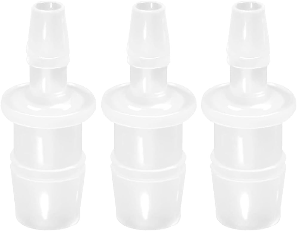 Plastic Hose Barb Reducer Pipe Fittings, 1/2" to 1/4" Hose ID Connectors Joint Splicer Mender Adapter Union Boat Water Air Aquarium O2 Fuel (Pack of 3)