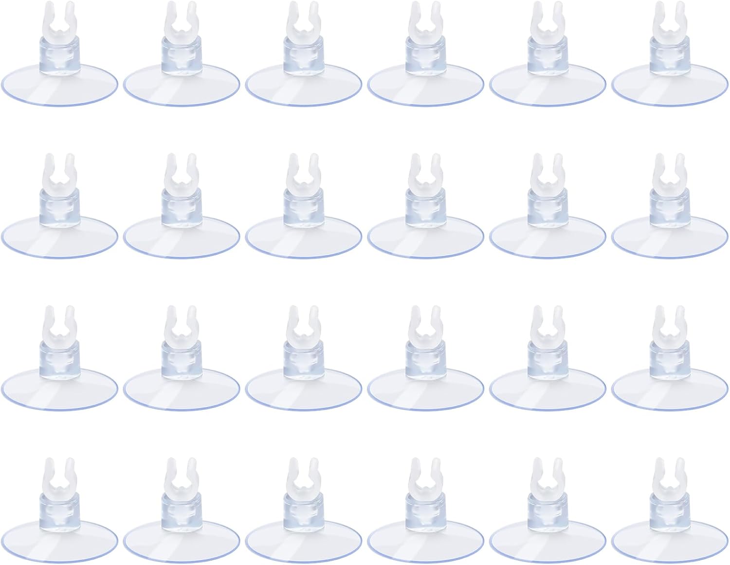 Aquarium Suction Cups, for Fish Tank Airline Tubing, with Clips 3/16" air Hose Holder, 24pcs (Clear)