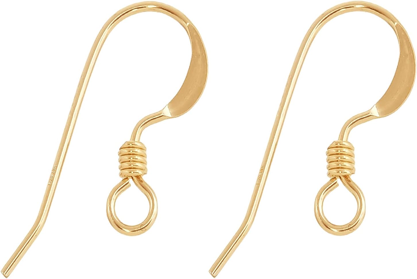 Earring Hooks 4pcs 14k Gold Filled Earring Kits with Rubber Backs Ear Wire Hook for Jewelry Making DIY Ear Post Supplies (4pcs Earwires and 4 pcs Backs)