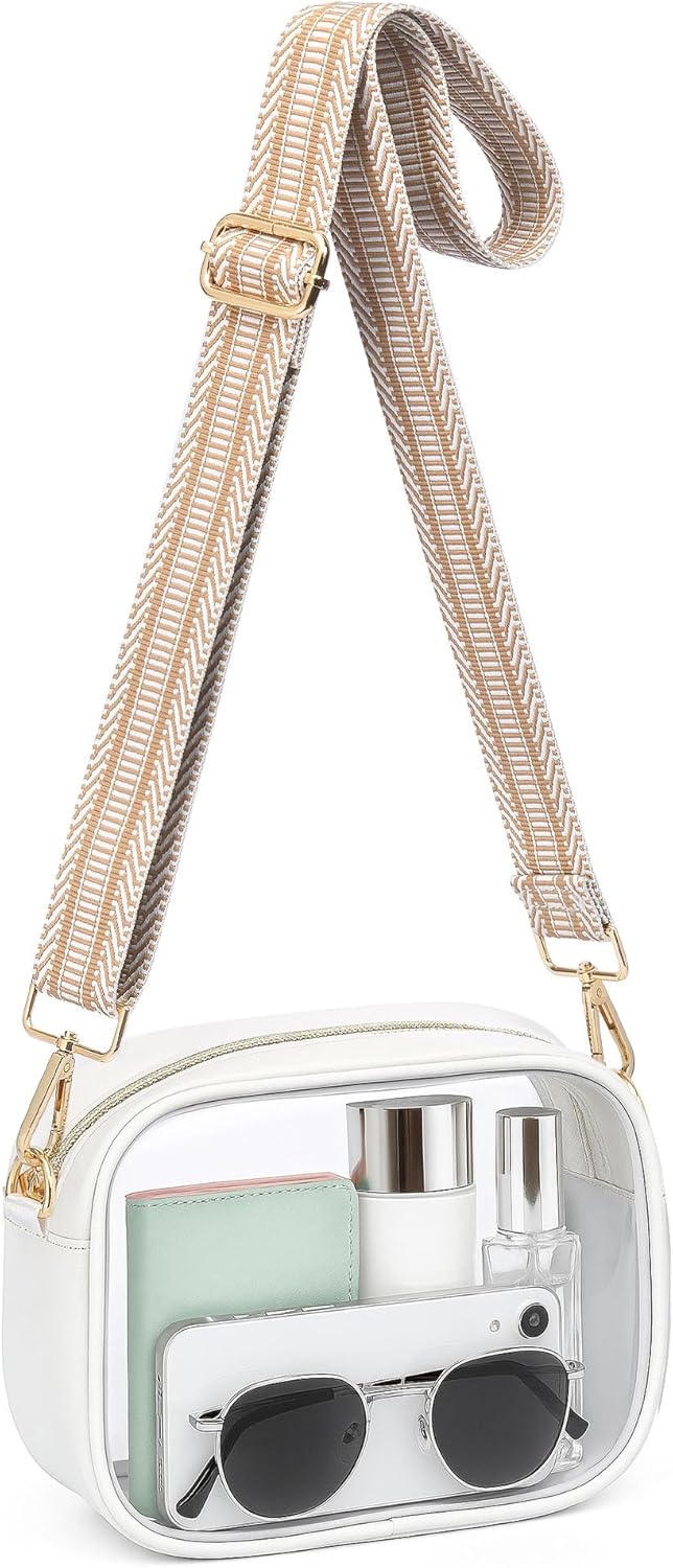 Clear Bag for Stadium Events, Clear Purse for Women Stadium Crossbody, Transparent Bag for Concert Sport Festival Fans