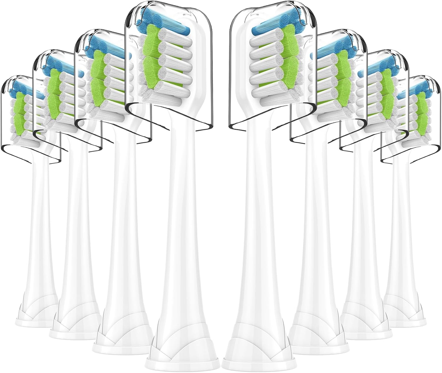 Replacement Brh Heads Compatible with Philips SoniCare Electric Toothbrhes, Dupont Bristles for Effective Cleaning, Click-on System, 8 Pack, White