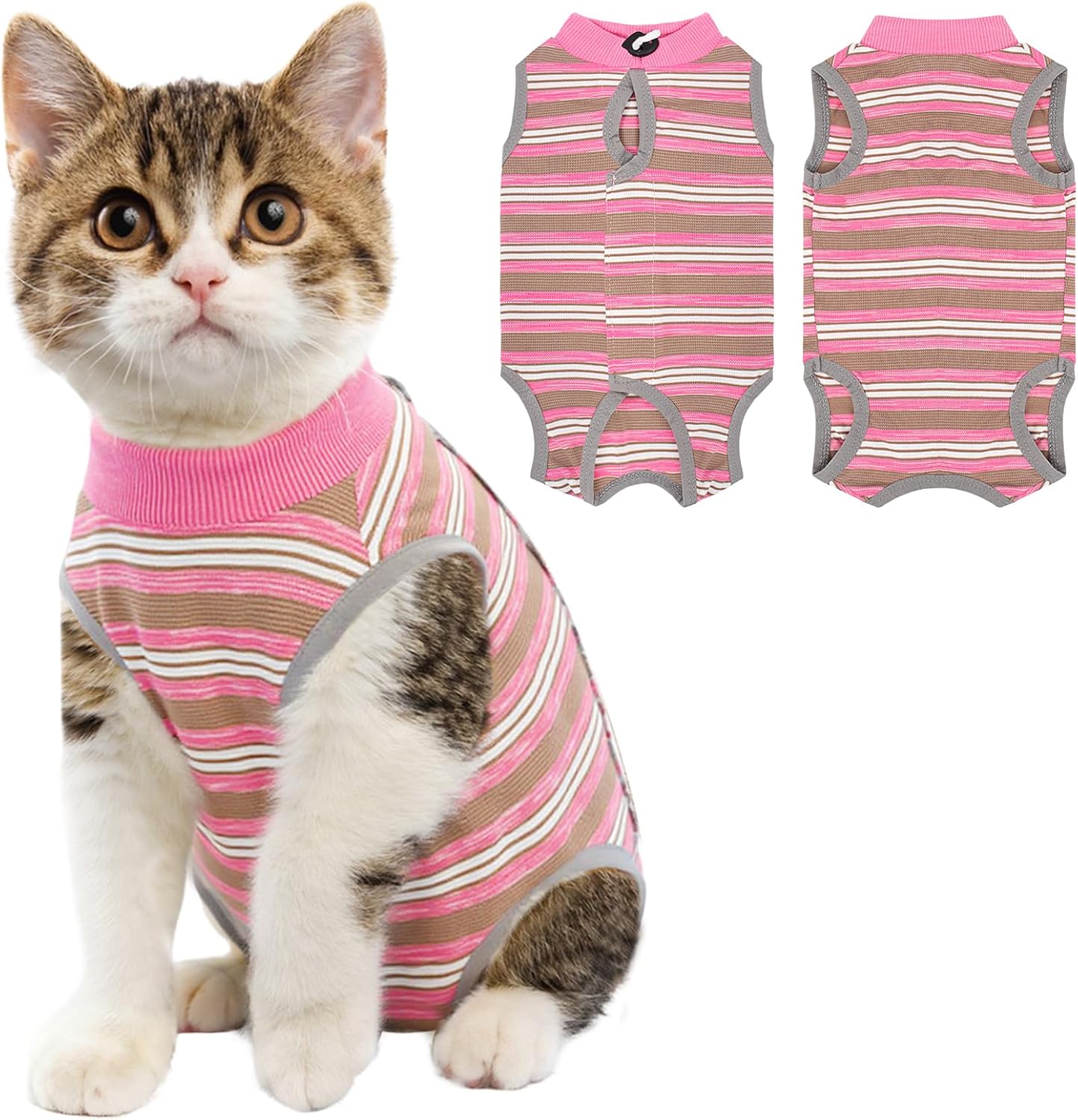 Cat Recovery Suit Female, Cat Surgery Recovery Suit Cats Onesie for Cats After Surgery for Surgical Abdominal Wound Skin Diseases, Soft E-Collar Alternative Kitten Spay Suit Anti Licking