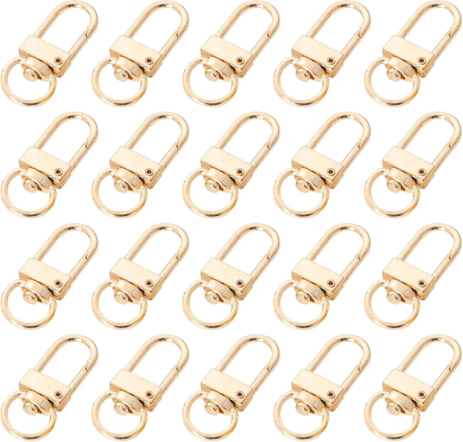 20 Pack Gold Metal Lobster Claw Clasps, 360° Swivel Lanyard Snap Hooks Lobster Clasp for Keychains, Key Chain Hooks for Jewelry Making Purse Bags DIY Crafts Pet Collar