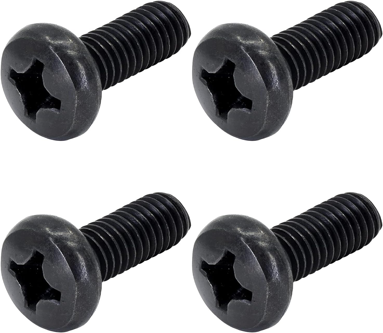 Black License Plate Screws for Lexus, Toyota, and Honda, Phillips Machine Pan Head 18-8, Stainless Steel, M6-1.0 x 16 mm Bolt (Pack of 4)