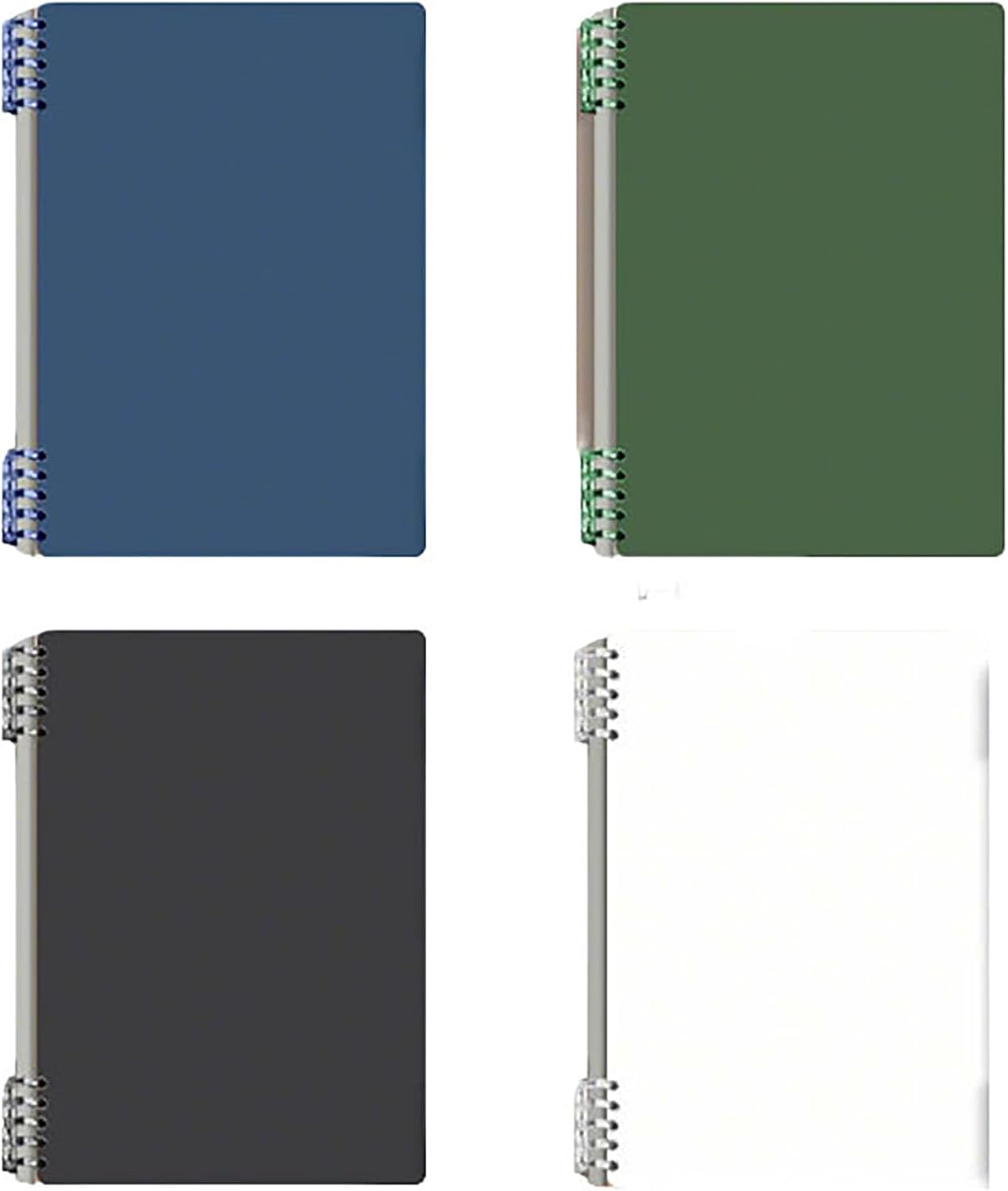 A5 Notebook Spiral Notebook Removable Spiral Binding Plastic Hardcover Journals 80 Sheets /160 Pages Lined Binding NoteBook for Writing Work School Supplies (A5 Grid -Blue Green Black white)