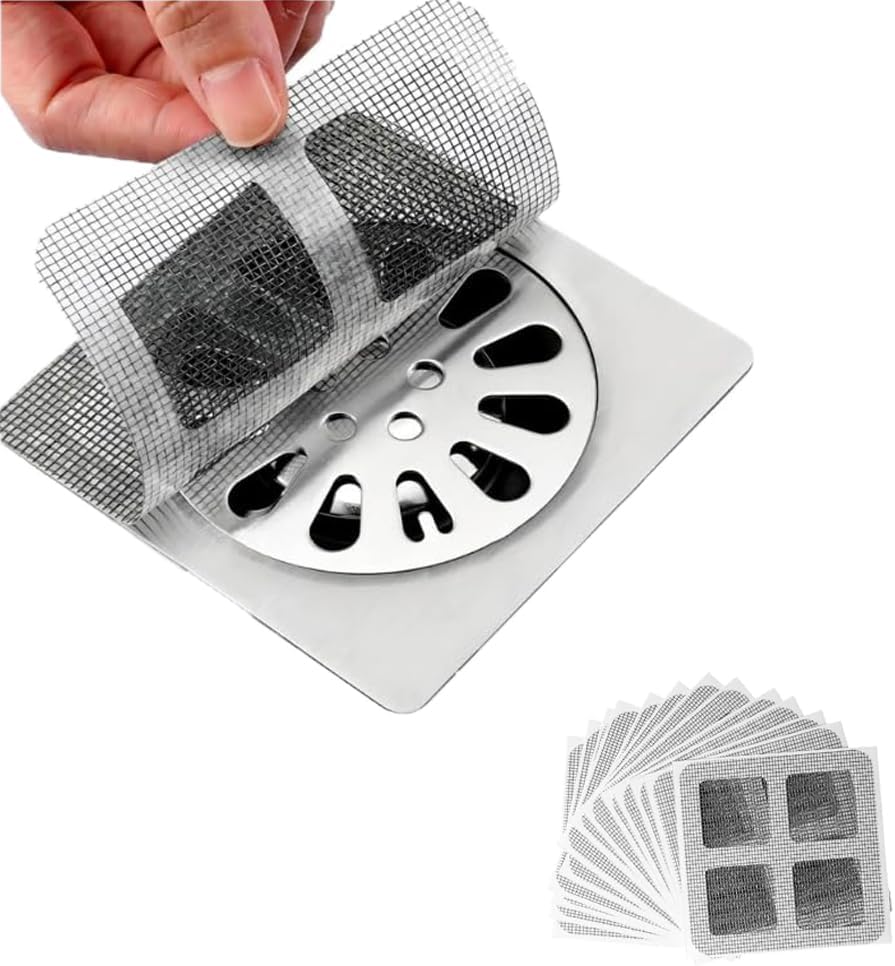 Disposable Floor Drain Filter Stickers, Disposable Shower Drain Hair Catcher to Prevent Clogged Drains, for Kitchen, Sink,Bathtub and Bathroom Drains (20 pcs)